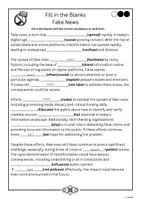 Voorbeeld - Fill in the Blanks - Fake News - Lückentext Nepnieuws - Pagina 1