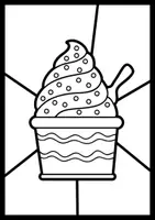 Vorschau - Mal- und Bastelvorlagen - Pop Art Kunst im Sommer - Ausmalbilder Eis am Stiel, Eiscreme, Waffeleis - Seite 3