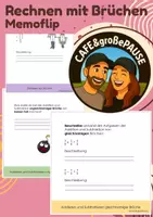 Vorschau - Mal- und Bastelvorlagen - Memoflip Rechnen mit Brüche zum selber basteln - Deckblatt