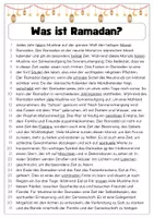 Vorschau - Arbeitsblätter - Leseverständnis: Lesetext mit Fragen zum Fastenmonat (Ramadan Kindern erklärt) - Seite 2