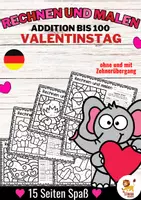 Aperçu - Feuilles d'exercices - Rechen-Mal-Blätter - Addition bis 100 (Valentinstag) Saint Valentin Additions Mathématiques Allemand - Page de couverture