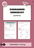 Vorschau - Arbeitsblätter - Einstieg zu Geraden die senkrecht zueinander sind - Deckblatt