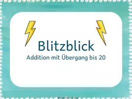 Vorschau - Fördermaterial/Inklusion - Blitzblick ZR 20 Addition mit Ü - Deckblatt