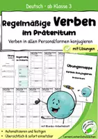 Vorschau - Arbeitsblätter - Verben im Präteritum – Mitvergangenheit - alle Personalformen ab Klasse 3 - Seite 1