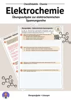 Vorschau - Arbeitsblätter - Übungsaufgabe elektrochemische Spannungsreihe - Deckblatt