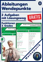 Vorschau - Arbeitsblätter - Wendepunkte | Aufgabe + Lösungsweg - KOSTENLOS - Deckblatt