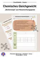Vorschau - Arbeitsblätter - Rechenrezept und Übungsaufgaben zum Massenwirkungsgesetz - Deckblatt