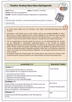 Vorschau - Stundenentwürfe - Verlaufsplan Einstieg Säure-Base-Gleichgewicht - Seite 1