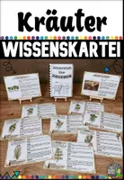 Vorschau - Stationenlernen - Kräuter - Wissenskartei / 10 Karteikarten - Deckblatt