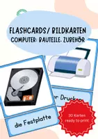 Vorschau - Bildkarten - 30 Bildkarten/ Flashcards: Computer - Bauteile, Zubehör (Informatik/ ITG) - Deckblatt