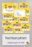 Vorschau - Stationenlernen - Nachbarzahlen | ZR 10 000 | Nachbarzehner | Nachbarnhunderter - Deckblatt