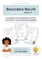 Vorschau - Unterrichtsreihen - Sachtexte & Leseverständnis | Besondere Berufe | Arbeitsblätter Klasse 3/4 - Deckblatt