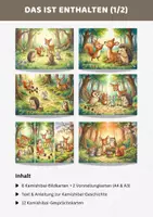 Vorschau - Bildkarten - Paket Kamishibai Ostern: 3 Ostergeschichten der 5 Waldfreunde | Bildkarten + Text A3 & A4 - Seite 1
