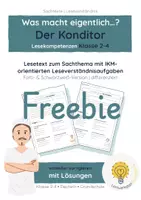 Vorschau - Arbeitsblätter - Freebie: Sachtexte & Leseverständnis | Besondere Berufe | Klasse 2/4 | mit Lösungen - Deckblatt