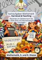 Vorschau - Arbeitsblätter - Karneval & Fasching – Sachaufgaben Mathematik - Deckblatt