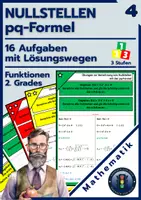 Vorschau - Arbeitsblätter - Aufgaben zur pq-Formel | Nullstellen berechnen - Deckblatt