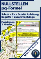 Vorschau - Merkblätter - Nullstellen berechnen | pq-Formel - Einfach erklärt - Deckblatt