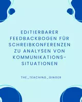 Vorschau - Arbeitsblätter - Schreibkonferenzen Kommunikationsanalysen - Feedbackbogen - Deckblatt