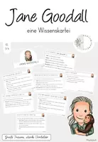 Vorschau - Stationenlernen - Wissenskartei Jane Goodall (passend zur Buchreihe "Little people, big dreams") - Deckblatt