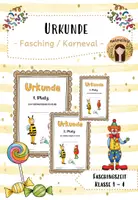 Vorschau - Arbeitsblätter - FREEBIE: Urkunde - Kostümwettbewerb Fasching / Karneval / Fastnacht - Deckblatt
