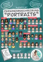 Vorschau - Mal- und Bastelvorlagen - Cliparts-Paket "Personenmerkmale" Körper & Portraits / Personenbeschreibung - Seite 1