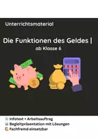 Vorschau - Arbeitsblätter - Die Funktionen des Geldes | Klasse 6 - Deckblatt
