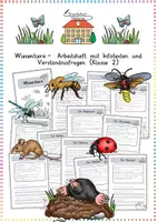 Vorschau - Arbeitsblätter - Wiesentiere - Arbeitsheft mit Infotexten und Verständnisfragen (Klasse 2) - Deckblatt