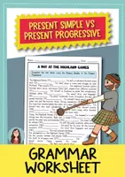 Vorschau - Arbeitsblätter - Scotland – Present Simple & Present Progressive Arbeitsblatt | Englisch - Deckblatt