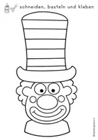 Vorschau - Mal- und Bastelvorlagen - Clown Fasching/Karneval Vorlage - Seite 1