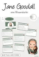 Vorschau - Stationenlernen - Wissenskartei Jane Goodall (passend zur Buchreihe "Little people, big dream" - grüne Version - Deckblatt