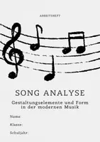 Vorschau - Arbeitsblätter - Song Analyse - Gestaltungselementen und Formen in der modernen Musik - Deckblatt