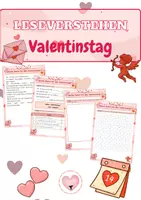 Vorschau - Arbeitsblätter - Leseverstehen - Valentinstag (Klasse 1-2) - Deckblatt