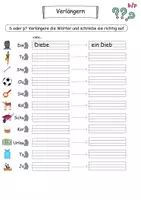 Vorschau - Arbeitsblätter - Verlängern d/t, b/p, g/k Klasse 2 (Nomen und Adjektive) - Seite 1