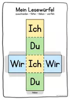 Vorschau - Mal- und Bastelvorlagen - Lesewürfel - Ich Du Wir und andere Lese-Varianten - Seite 2