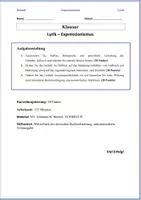 Vorschau - Arbeitsblätter - Gedichtinterpretation Oberstufe – Expressionismus: „Aufbruch“ | Klausur mit Erwartungshorizont - Seite 1