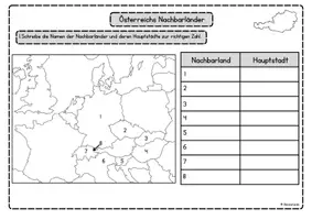 Vorschau - Arbeitsblätter - Nachbarländer Österreich & Länder Europas (2-fach differenziert, inkl. Lösungen) - Seite 3