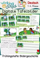 Vorschau - Arbeitsblätter - Frühling Bildergeschichte | Digitale Tafelbilder - Deckblatt