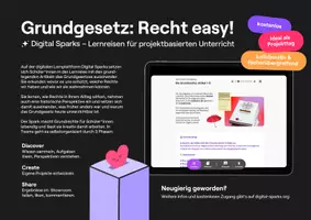 Vorschau - Stundenentwürfe - Digital Sparks "Grundgesetz: Recht easy!" - projektbasierte Lernreise - Seite 1