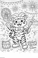 Vorschau - Mal- und Bastelvorlagen - Ausmalbilder Karneval Zirkus Edition Popart - Seite 1
