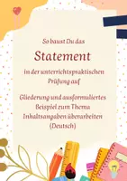 Vorschau - Prüfungsvorbereitung - Gliederung und Beispiel zum Statement in der UPP - Deckblatt