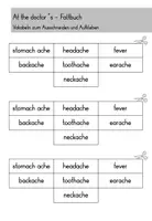 Vorschau - Mal- und Bastelvorlagen - At the doctor´s Faltheft Faltbuch Minibook in Englisch (Arzt, Krankheiten) - Seite 3