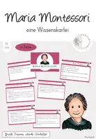 Vorschau - Stationenlernen - Wissenskartei Maria Montessori (passend zur Buchreihe "Little people, big dreams") - pinke Version - Deckblatt