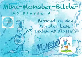 Vorschau - Mal- und Bastelvorlagen - Monster Bilder zu den Monster-Lese-Texten Kl. 3 - Deckblatt