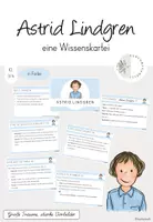 Vorschau - Arbeitsblätter - Wissenskartei Astrid Lindgren (passend zur Buchreihe "Little people, big dreams") - blaue Version - Deckblatt