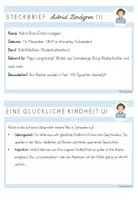 Vorschau - Arbeitsblätter - Wissenskartei Astrid Lindgren (passend zur Buchreihe "Little people, big dreams") - blaue Version - Seite 2