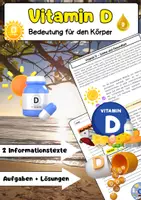 Vorschau - Arbeitsblätter - Vitamin D: Sonne und Gesundheit Unterrichtsmaterial - Deckblatt