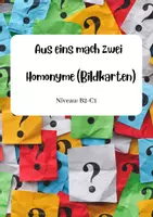 Vorschau - Arbeitsblätter - Aus eins mach zwei - Bildkarten zu Homonymen - Deckblatt