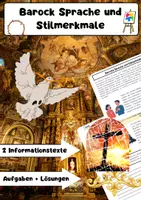 Vorschau - Arbeitsblätter - Barocke Sprache und Stilmerkmale - Deckblatt