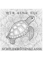 Vorschau - Mal- und Bastelvorlagen - Gemeinschaftsbild für Schildkrötenklasse – 27 Teile, großes Mandala 🐢🎨 - Seite 1