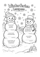 Vorschau - Arbeitsblätter - Lesepass Winterferien - Deckblatt